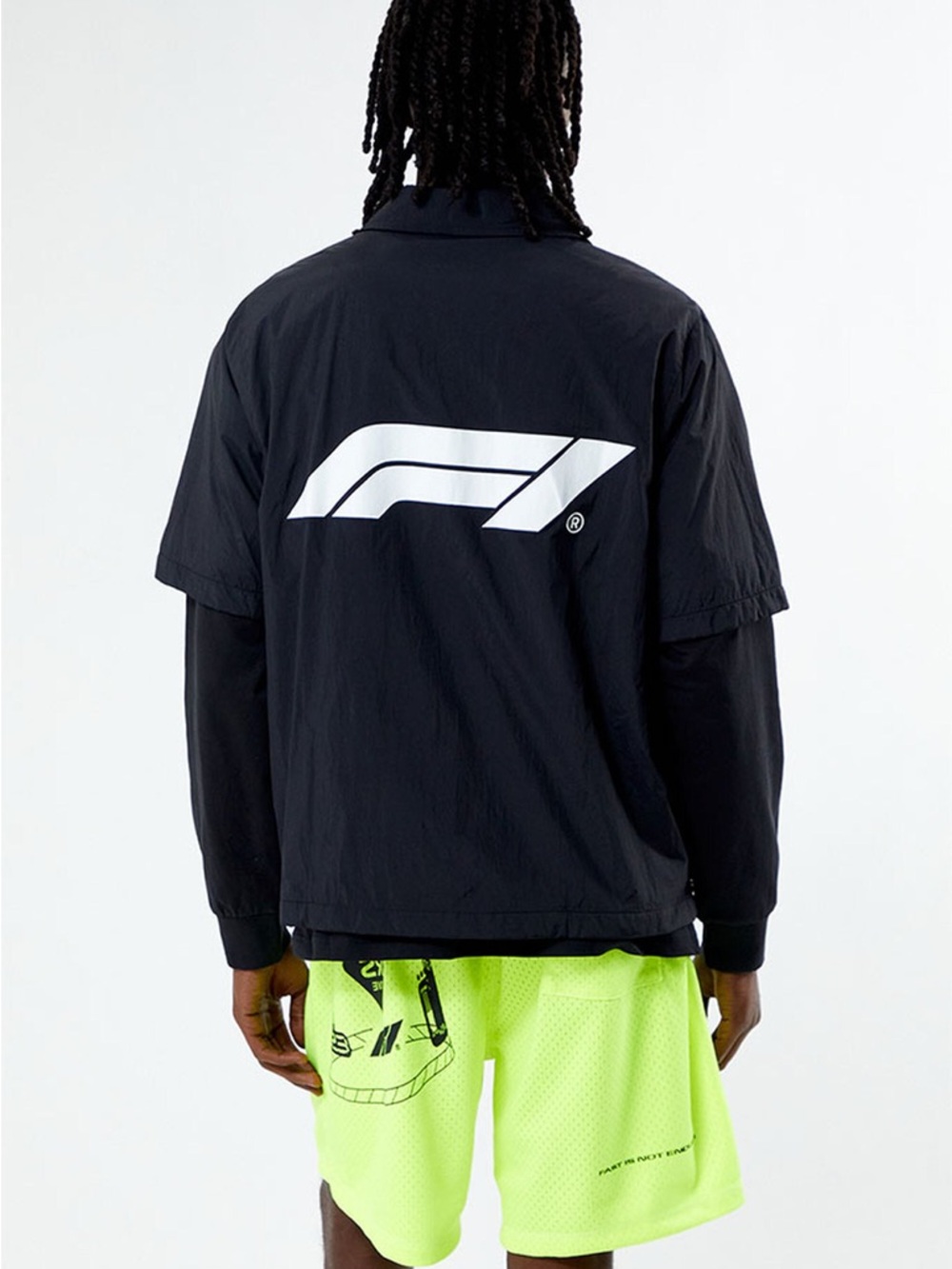Formula 1 x PacSun Recycled Team Zip Black Short-Sleeve Windbreaker Shirt - Picture 2 of 9